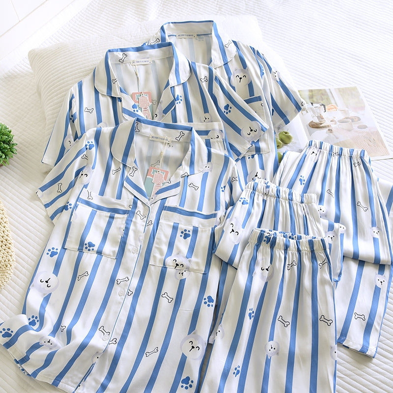 ชุดนอน Muslin Pajamas Organic bamboo รุ่น Woofy Walks (A1051 B1051 E1051) | ชุดนอนผู้หญิง