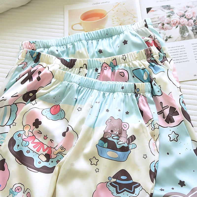 ชุดนอน Muslin Pajamas Silk Satin รุ่น Creamy Parfait (N5139 T5139 M5139) | ชุดนอนแม่ลูก,ชุดนอนมีบรา