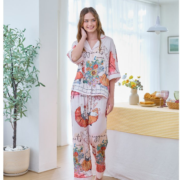 ชุดนอน Muslin Pajamas Silk Satin รุ่น Dreamy Bunny (W2134 V2134 K2134)|ชุดนอนผู้หญิง,ชุดนอนชุดเที่ยว