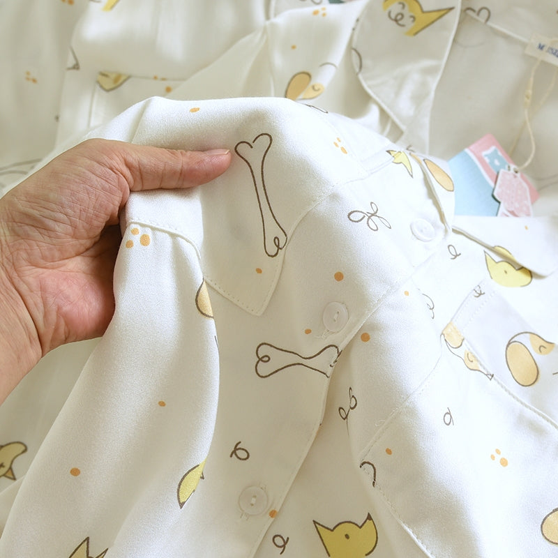 ชุดนอน Muslin Pajamas Organic bamboo รุ่น Puppy Picnic (A1050 B1050 E1050) | ชุดนอนผู้หญิง
