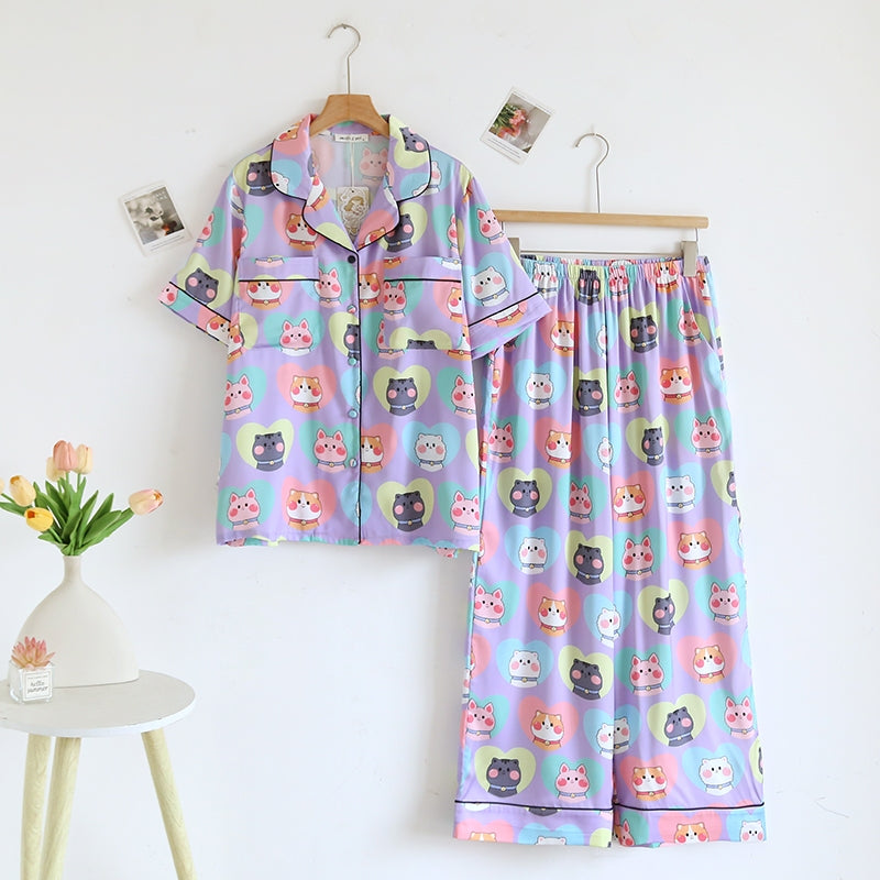 ชุดนอน Muslin Pajamas Collection Muslin Pet รุ่น Neko & Friends (N5131 T5131 M5131) |ชุดนอนแม่ลูก
