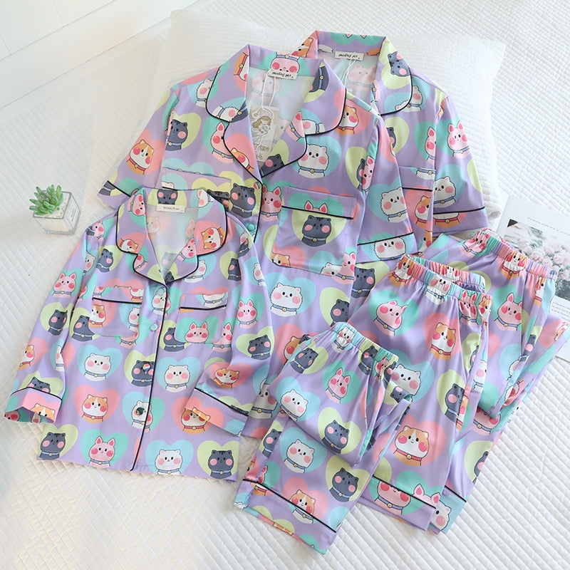 ชุดนอน Muslin Pajamas Collection Muslin Pet รุ่น Neko & Friends (N5131 T5131 M5131) |ชุดนอนแม่ลูก