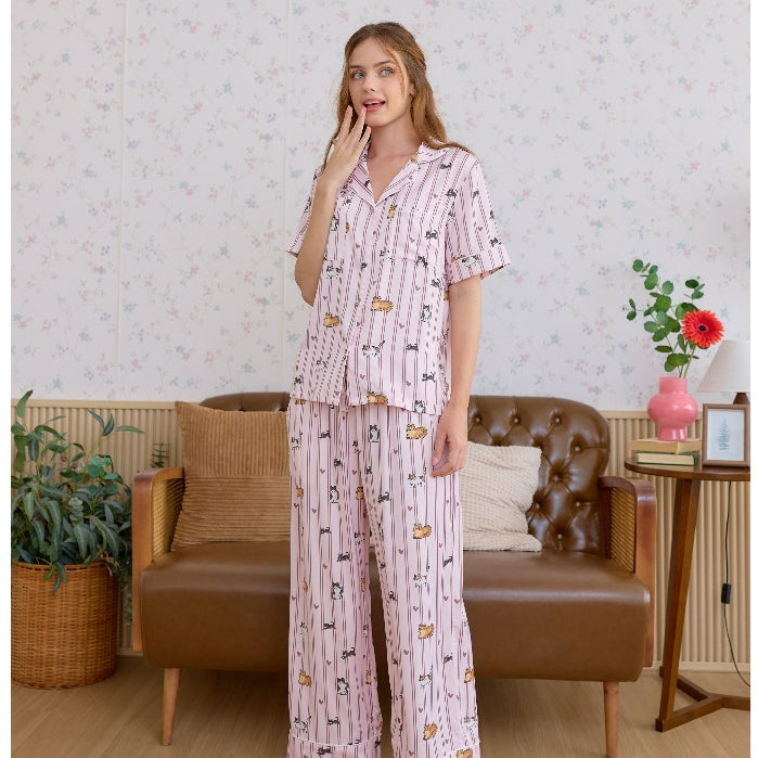 ชุดนอน Muslin Pajamas Collection Muslin Pet รุ่น Purrfect Dream (N3262 T3262) | ชุดนอนผู้หญิง
