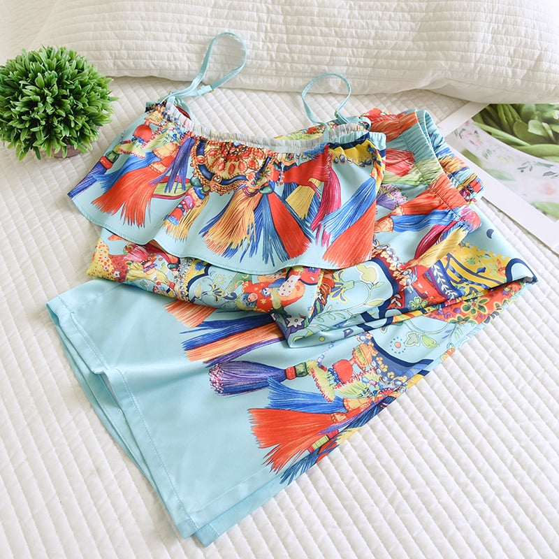 ชุดนอน Muslin Pajamas Silk Satin (R24 R2145 R2146) | ชุดนอนสสายเดี่ยว,ชุดนอนผู้หญิง