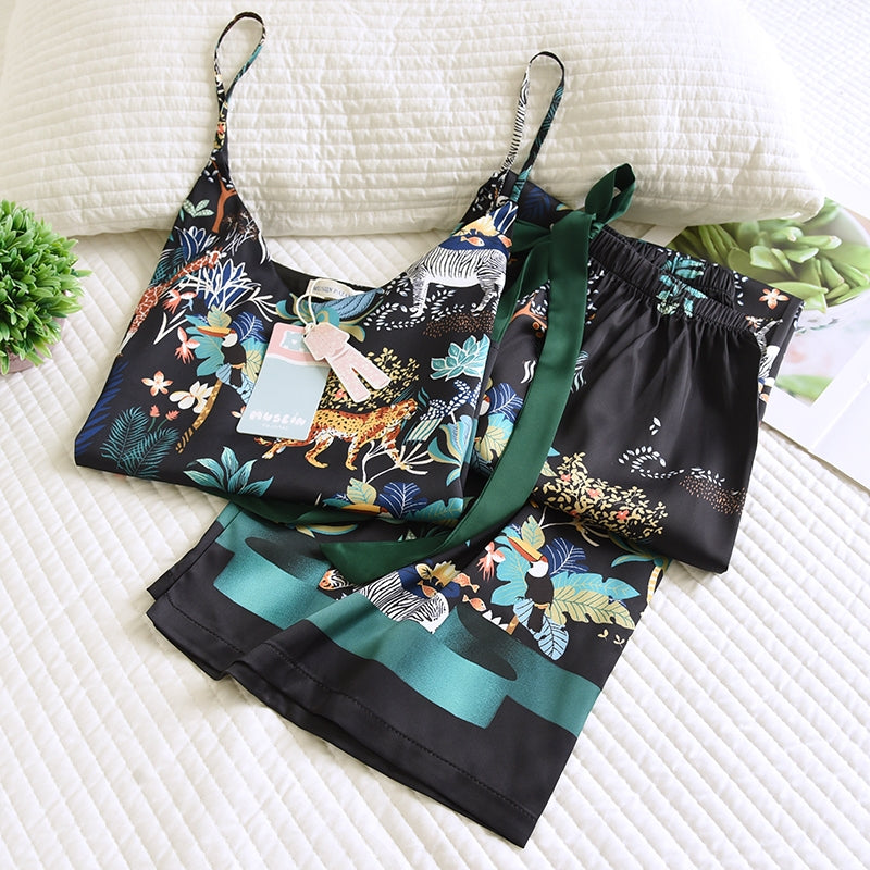 ชุดนอน Muslin Pajamas Silk Satin (R24 R2145 R2146) | ชุดนอนสสายเดี่ยว,ชุดนอนผู้หญิง