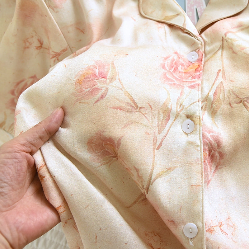 ชุดนอน Muslin Pajamas Organic bamboo รุ่นCotton Flower( A1042 E1042 B1042)|ชุดนอนมีบรา,ชุดนอนผู้หญิง