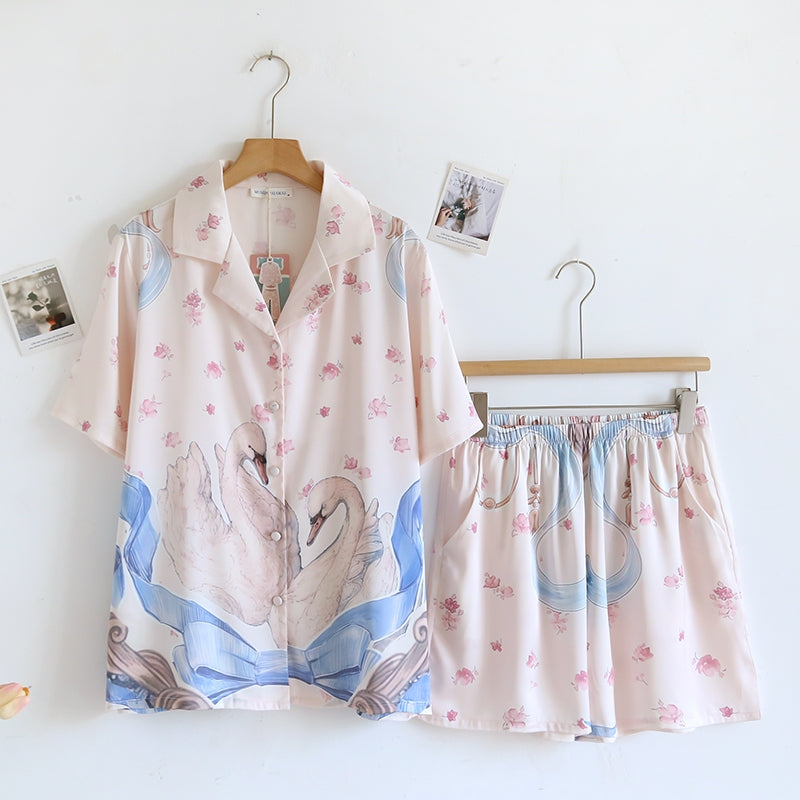 ชุดนอน Muslin Pajamas Silk Satin รุ่นForever Love (N5145 T5145)|ชุดนอนผู้หญิง,ชุดนอนชุดเที่ยว