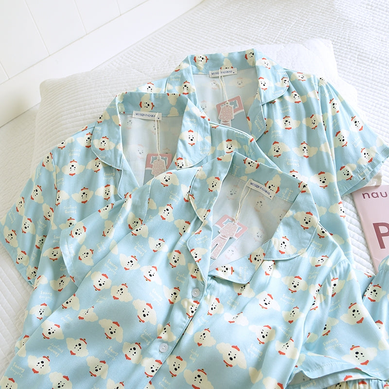 ชุดนอน Muslin Pajamas Organic bamboo รุ่นSnow Puppy (A1041 E1041 B1041)|ชุดนอนมีบรา,ชุดนอนผู้หญิง