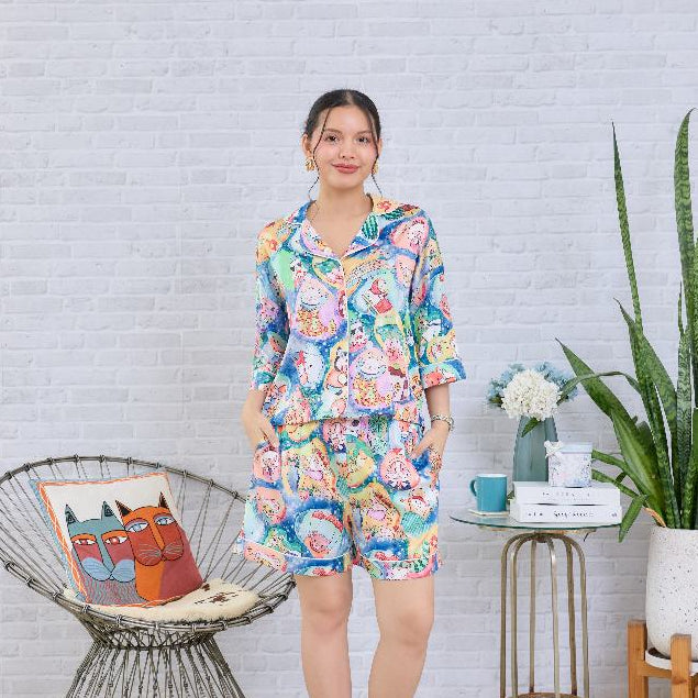 ชุดนอน Muslin Pajamas ชุดนอนSilk Satin รุ่นZoo So Cute ( รุ่น W2150 V2150 L2150) | ชุดนอนผู้หญิง