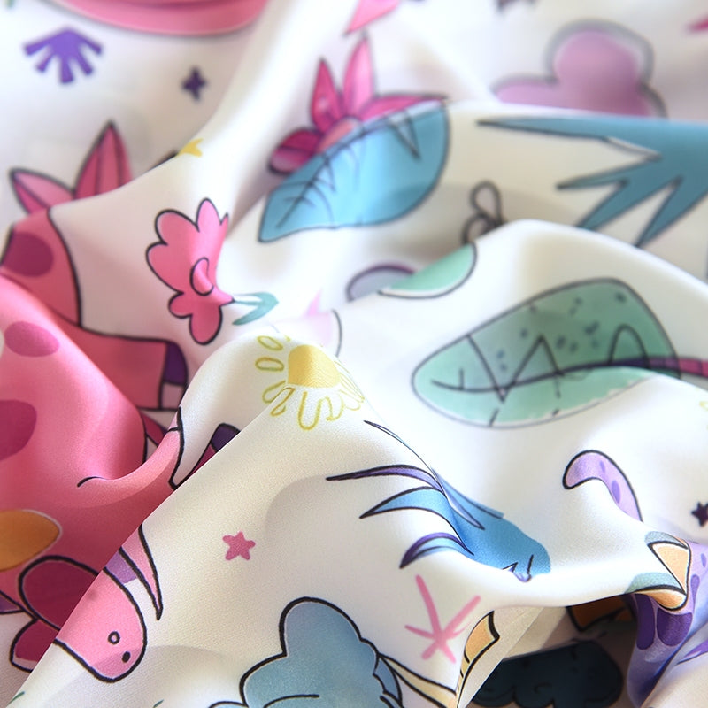 ชุดนอนMuslin Pajamas Silk Satin รุ่น Sweety Dino (T5130 N5130 M5130) | ชุดนอนแม่ลูก,ชุดนอนเด็ก