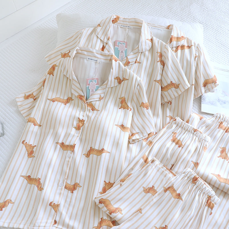 ชุดนอน Muslin Pajamas Organic bamboo รุ่นBrownie Friends(A1036 E1036 B1036)|ชุดนอนมีบรา