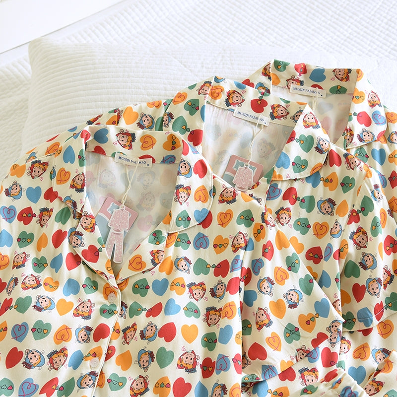 ชุดนอน Muslin Pajamas Organic bamboo รุ่นLovely Faces(A1040 B1040 E1040)|ชุดนอนมีบรา,ชุดนอนผู้หญิง