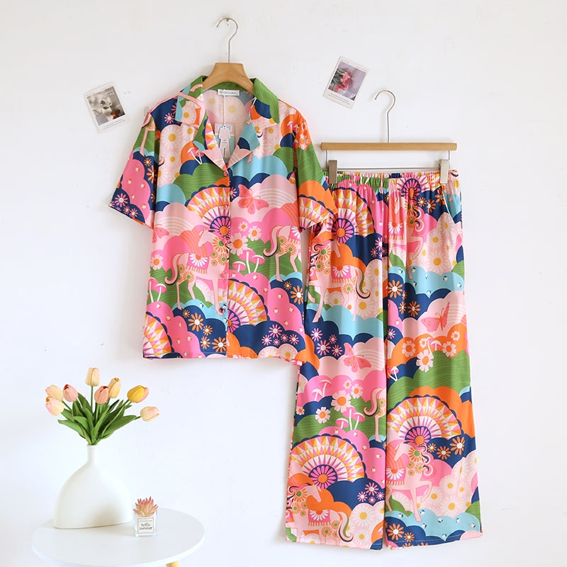 ชุดนอน Muslin Pajamas Silk Satin รุ่น  (N5167 T5167) | ชุดนอนชุดเที่ยว