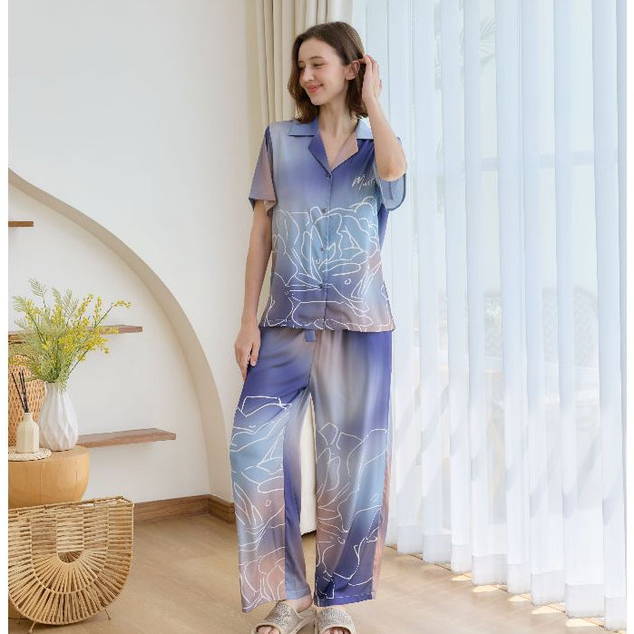 ชุดนอน Muslin Pajamas Collection Muslin Pet รุ่น hydrangea (T3259 T3260) | ชุดนอนชุดเที่ยว