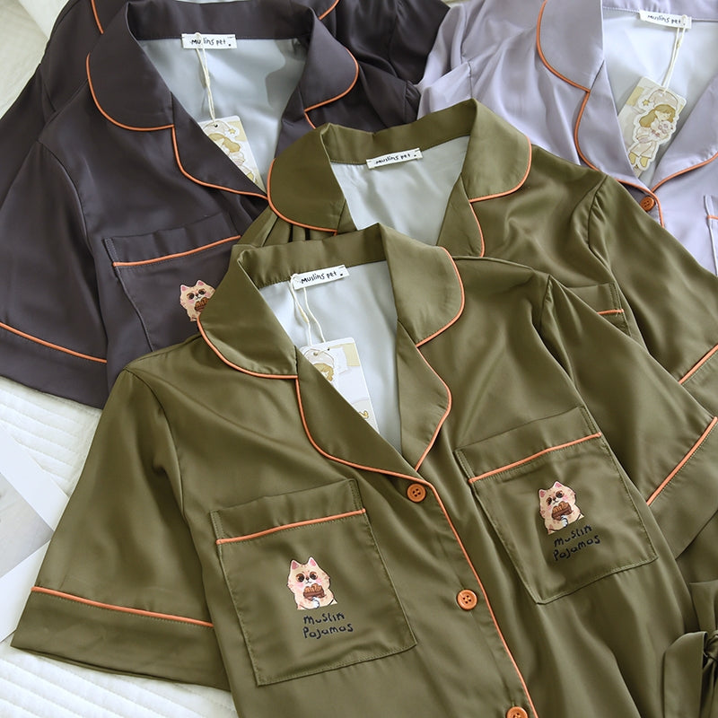 ชุดนอน Muslin Pajamas Collection Muslin Pet รุ่น Feline Dreams (N/T 3283 3284 3285) | ชุดนอนผู้หญิง