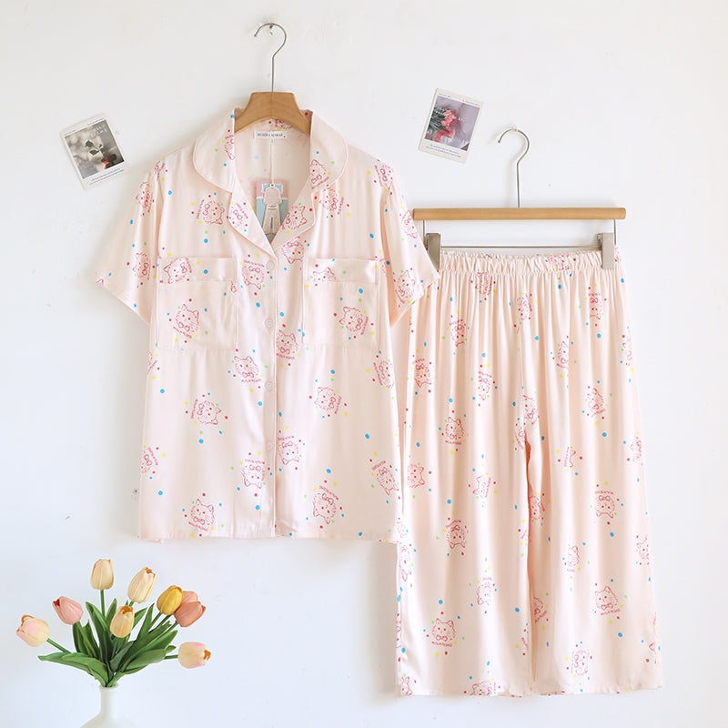 ชุดนอน Muslin Pajamas Organic bamboo รุ่น Pixie Cat (A1068 B1068 E1068) | ชุดนอนผู้หญิง