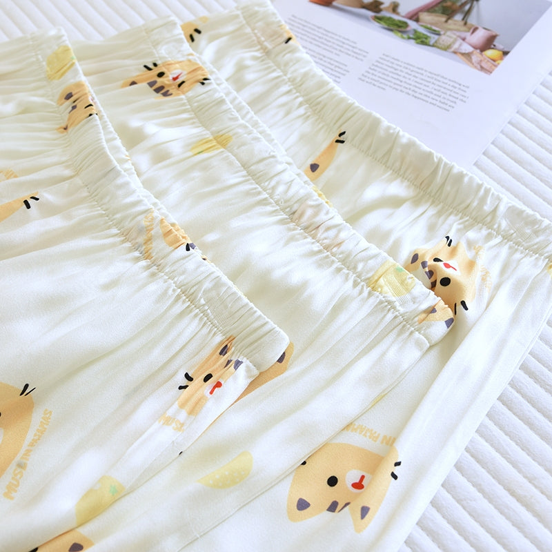 ชุดนอน Muslin Pajamas Organic bamboo รุ่น Cat and Orange (A1067 B1067 E1067) | ชุดนอนผู้หญิง