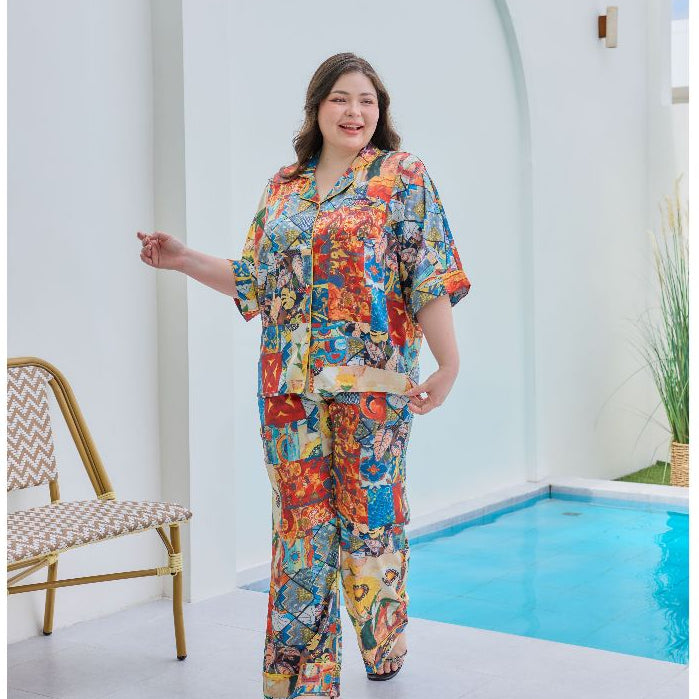 ชุดนอน Muslin Pajamas Silk Satinรุ่น Picasso(W330 V330 L330 K330 R330)|ชุดนอนผู้หญิง,ชุดนอนชุดเที่ยว