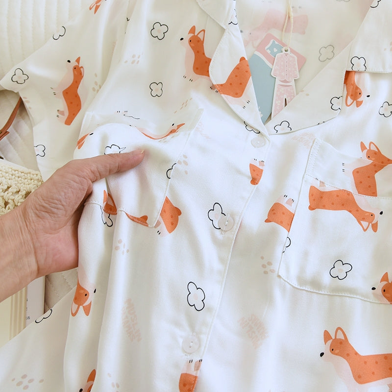 ชุดนอน Muslin Pajamas Organic bamboo รุ่น Four legged Besties (A1072 B1072 E1072) | ชุดนอนผู้หญิง