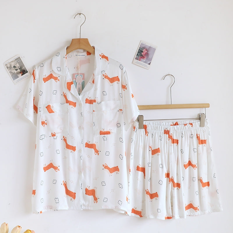 ชุดนอน Muslin Pajamas Organic bamboo รุ่น Four legged Besties (A1072 B1072 E1072) | ชุดนอนผู้หญิง