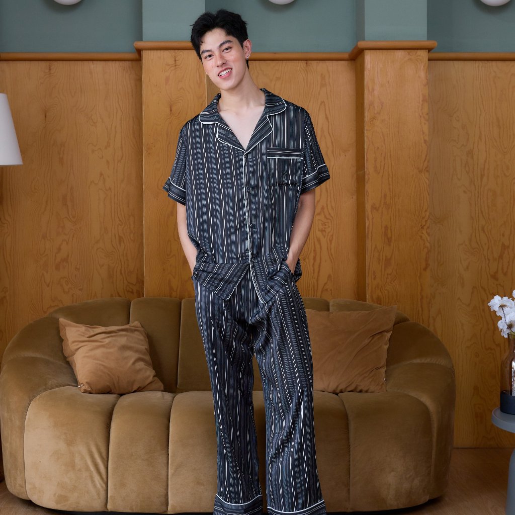 ชุดนอน Muslin pajamas Collection Muslin Pet รุ่น Steel Rhythm (Y3295 Y3296) | ชุดผู้ชาย
