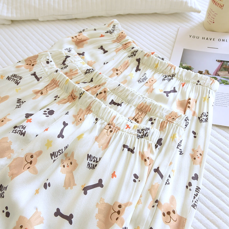 ชุดนอน Muslin Pajamas Organic bamboo รุ่น Puppy Love (A1063 B1063 E1063) | ชุดนอนผู้หญิง