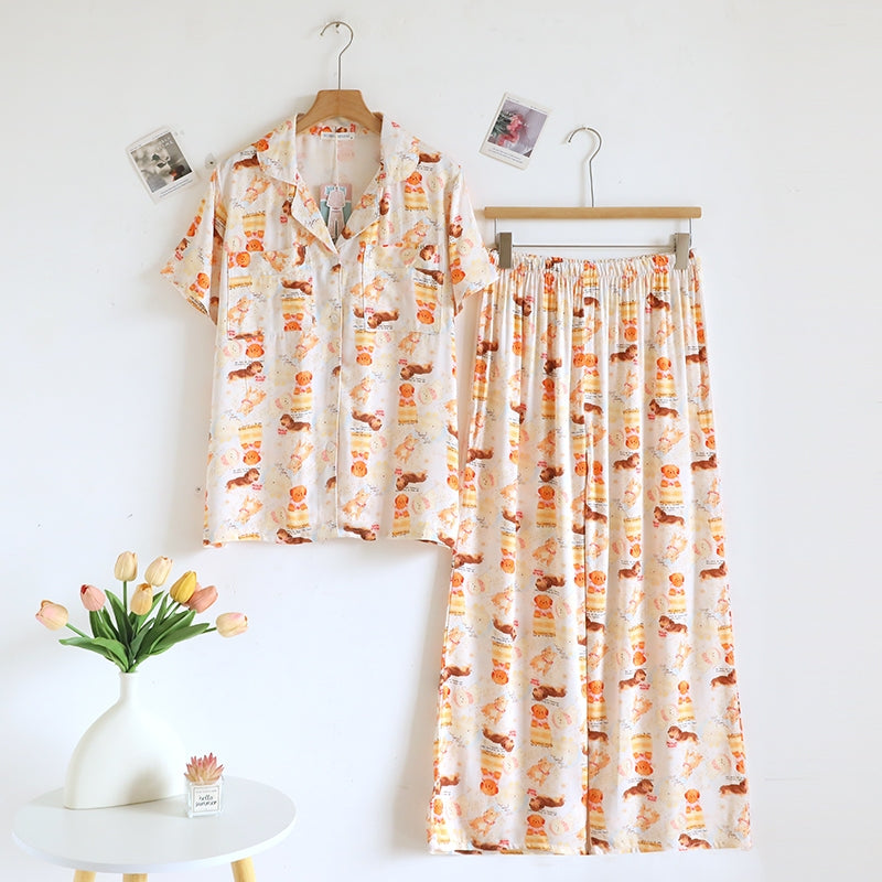 ชุดนอน Muslin Pajamas Organic bamboo รุ่น Sweet Puppy (A1065 B1065 E1065) | ชุดนอนผู้หญิง