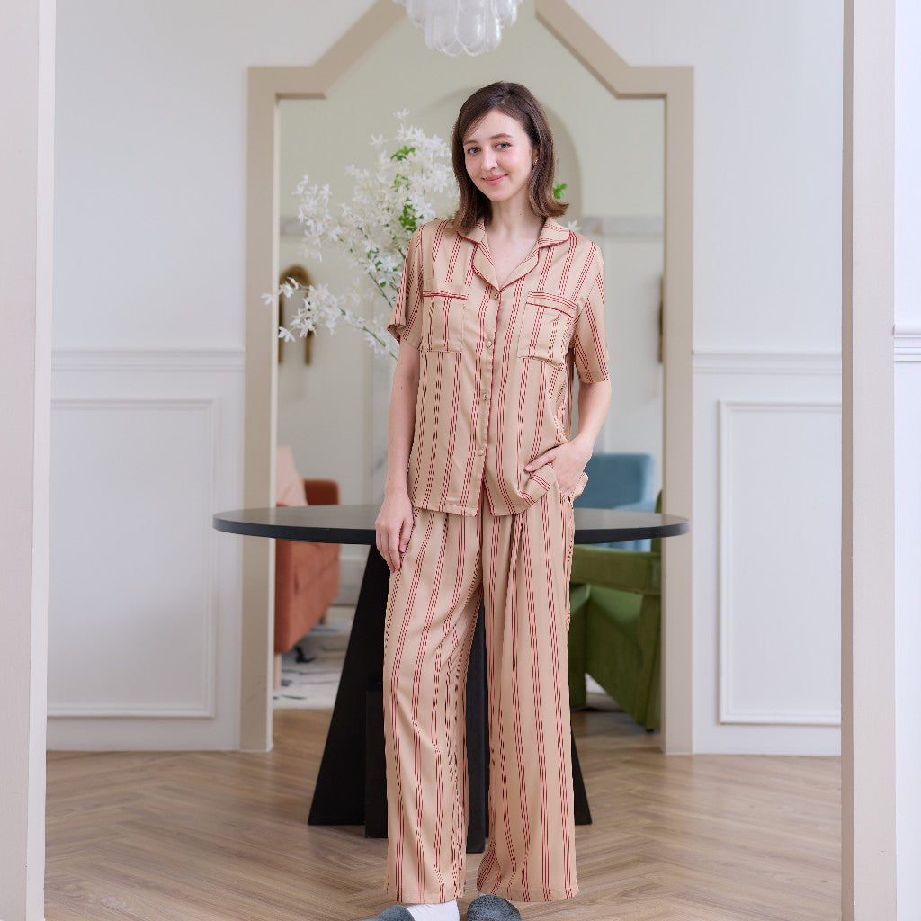 ชุดนอน Muslin Pajamas Collection Muslin Pet รุ่น Classic Crimson  (N3301 T3301 Y3301 Y3302)ชุดคู่รัก