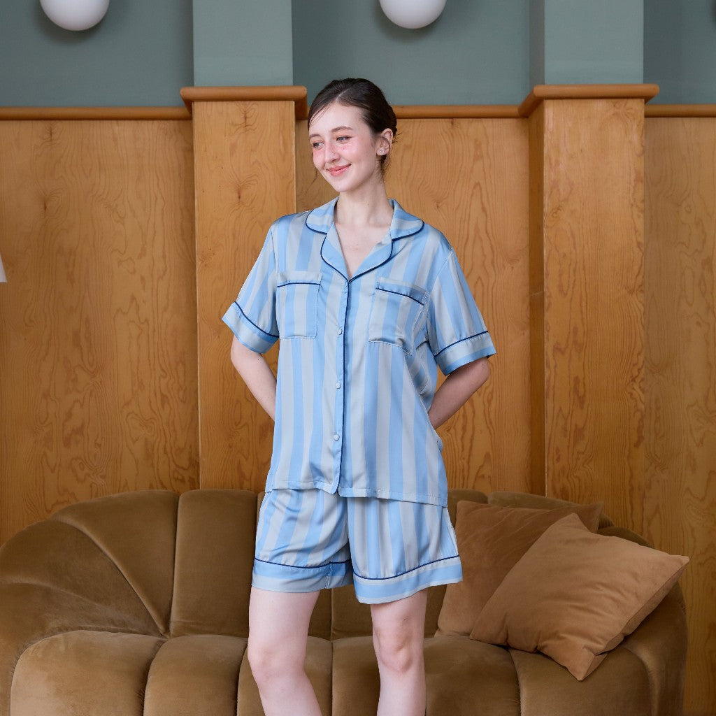 ชุดนอน Muslin Pajamas Collection Muslin Pet รุ่น Blue Cream (N3279 T3279 Y3279 Y3280) | ชุดคู่รัก