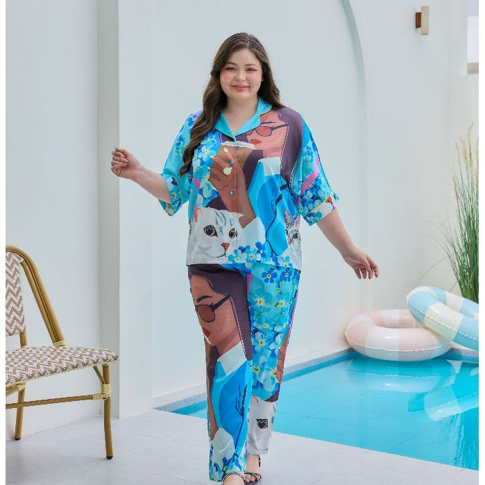 ชุดนอน Muslin Pajamas Silk Satin รุ่นWOMEN SET (V1139 V1140 V1141 V1142 V1143 V1144 V1145)|ชุดนอนแฟชั่น,ชุดนอนผู้หญิง