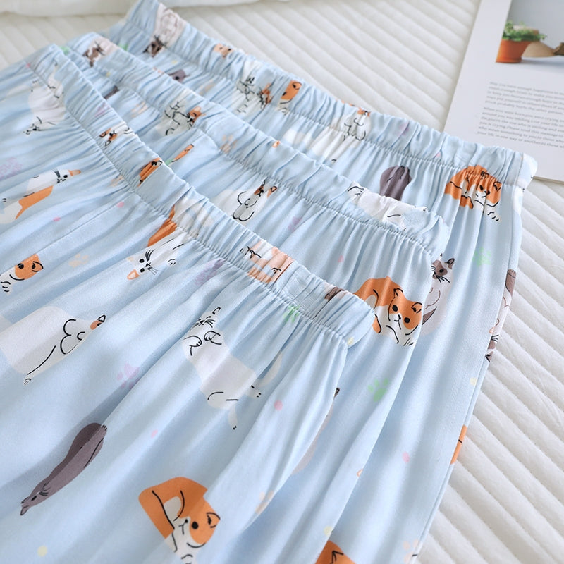 ชุดนอน Muslin Pajamas Organic bamboo รุ่น The Cat Gang (A1073 B1073 E1073) | ชุดนอนผู้หญิง