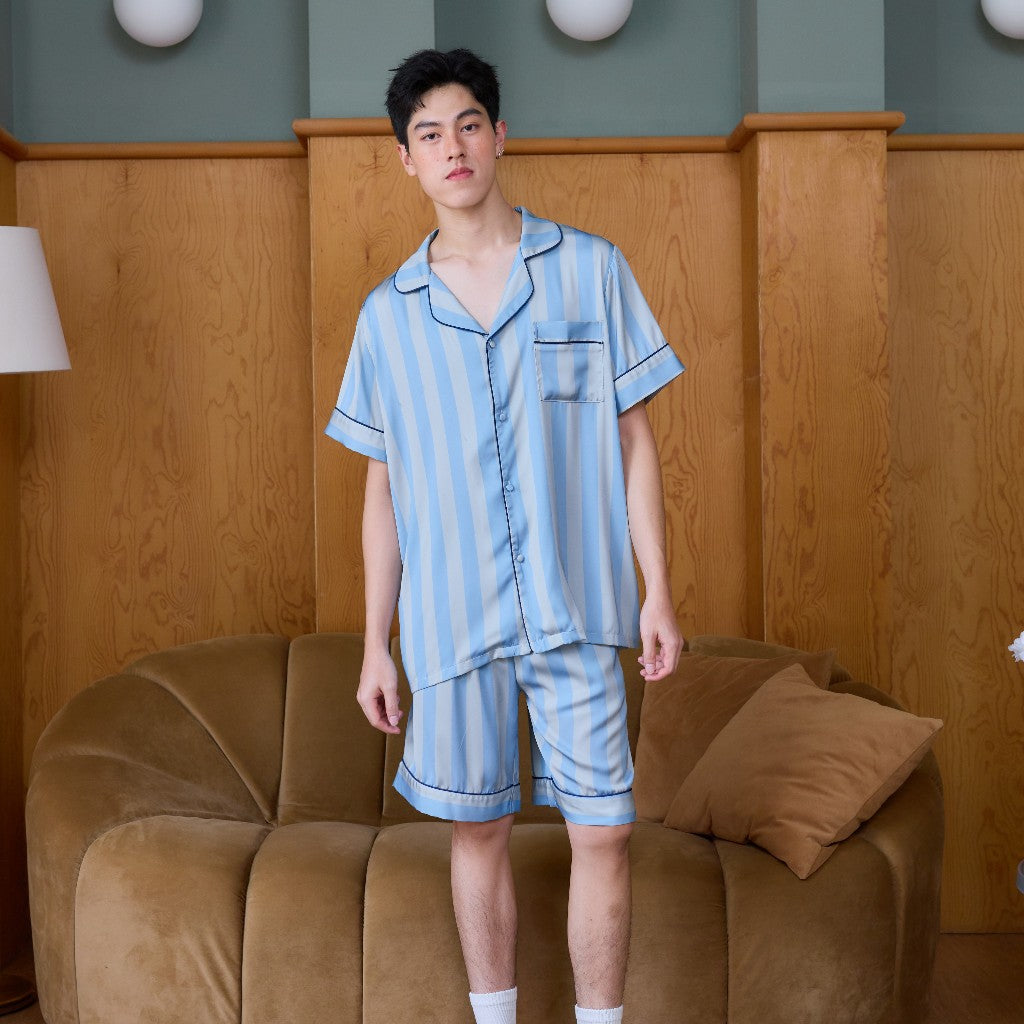 ชุดนอน Muslin Pajamas Collection Muslin Pet รุ่น Blue Cream (N3279 T3279 Y3279 Y3280) | ชุดคู่รัก