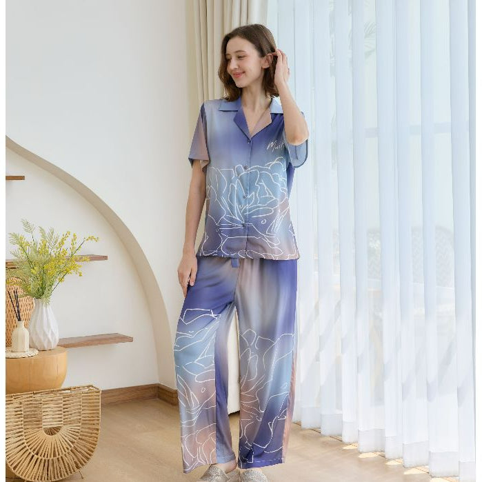 ชุดนอน Muslin Pajamas Collection Muslin Pet รุ่น hydrangea (T3259 T3260) | ชุดนอนชุดเที่ยว