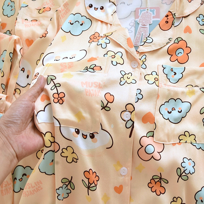 ชุดนอน Muslin Pajamas Organic bamboo รุ่น Happy Skies (A1071 B1071 E1071) | ชุดนอนผู้หญิง