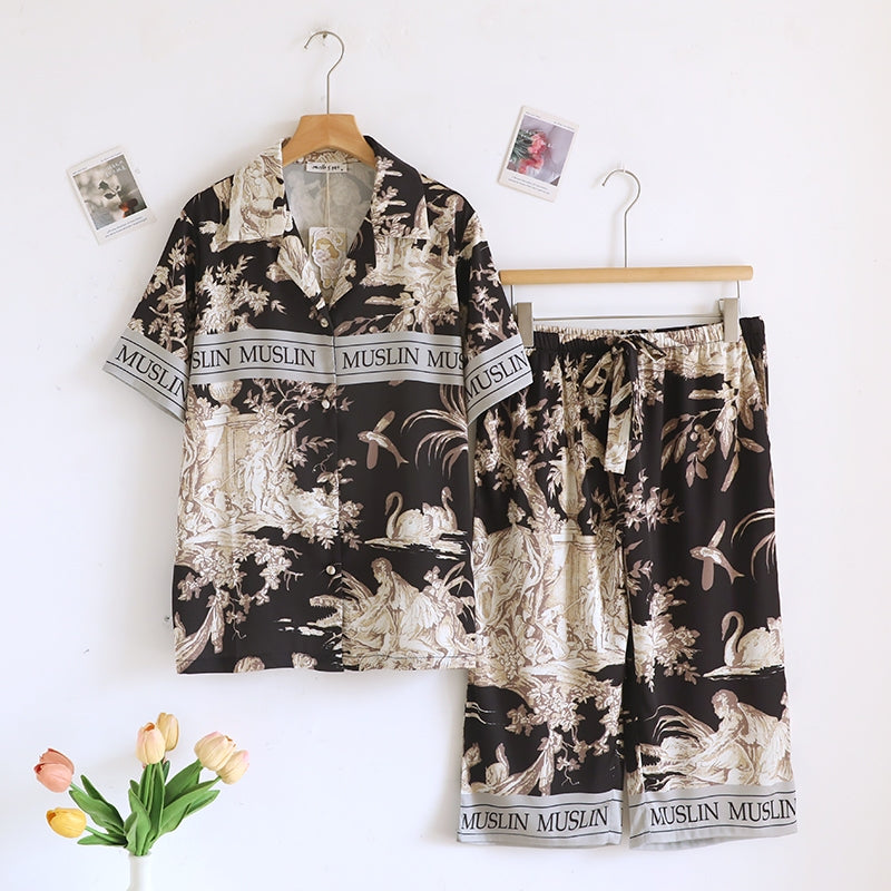 ชุดนอน Muslin Pajamas Collection Muslin Pet รุ่น Floral Epics (T/L 3296 3270 3271) | ชุดนอนชุดเที่ยว