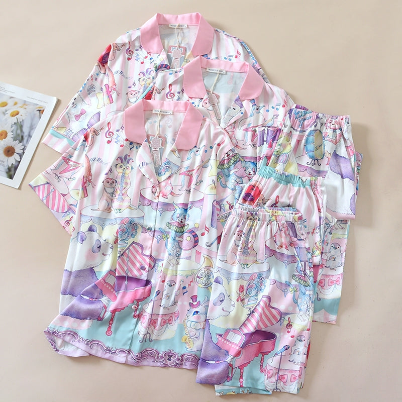 ชุดนอน Muslin Pajamas Silk Satin รุ่น Pastel Harmony (W2196 V2196 L2196) | ชุดผู้หญิง,ชุดเที่ยว