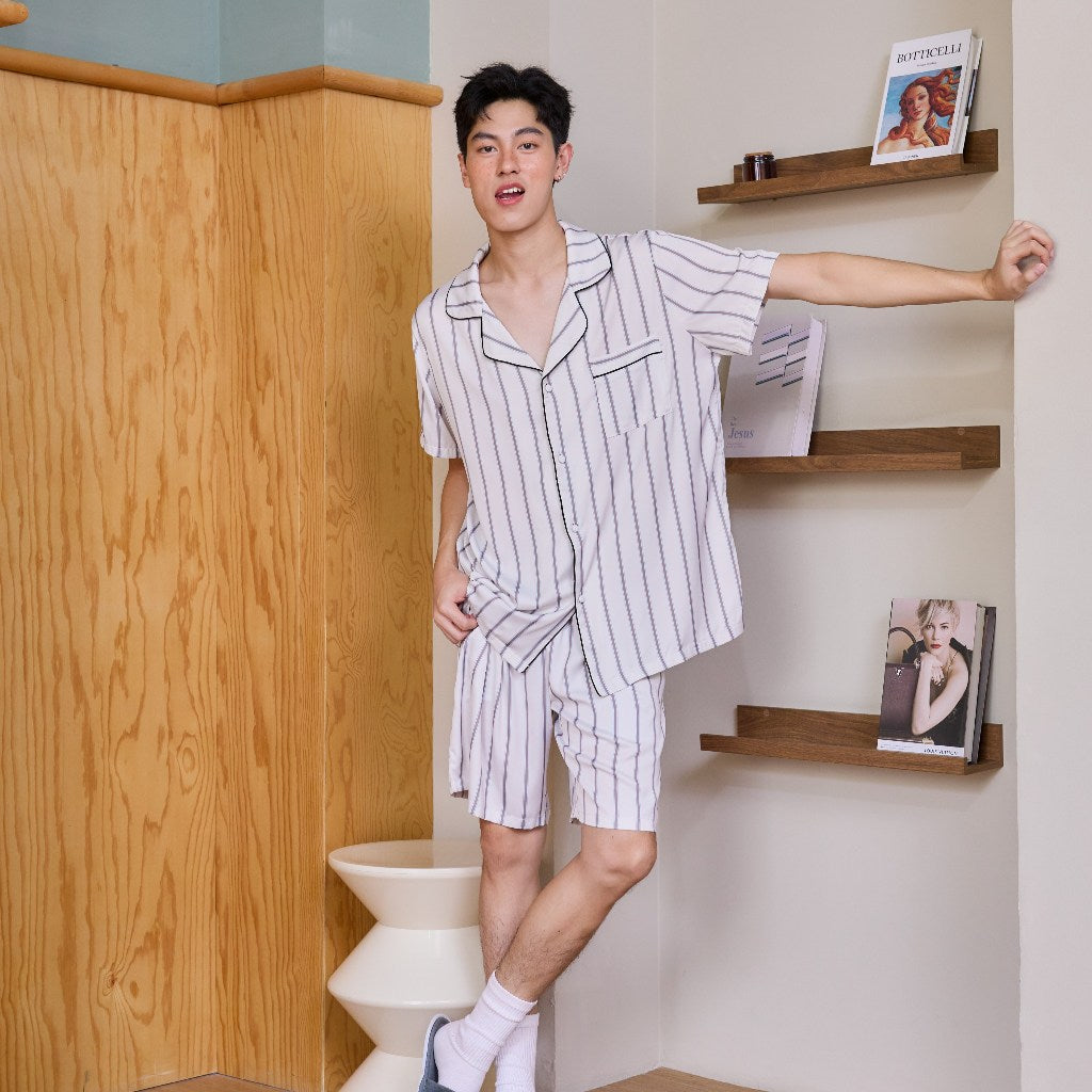 ชุดนอน Muslin Pajamas Collection Muslin Pet ร่น Cozy Rhythm (N3303 T3303 Y3303 Y3304) | ชุดนอนคู่รัก