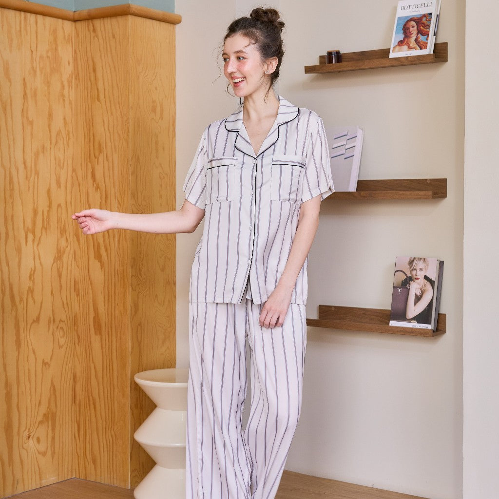 ชุดนอน Muslin Pajamas Collection Muslin Pet ร่น Cozy Rhythm (N3303 T3303 Y3303 Y3304) | ชุดนอนคู่รัก